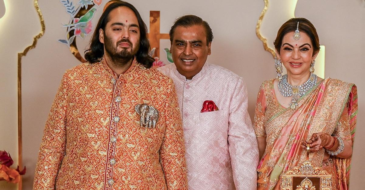 Anant Ambani with his parents Mukesh and Nita Ambani