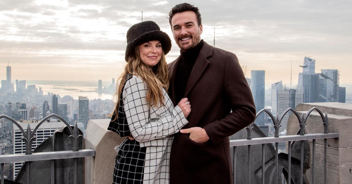Hannah Brown and Adam Woolard visit 'Top of The Rock' at Rockefeller Center on Dec. 10, 2021 in New York City.