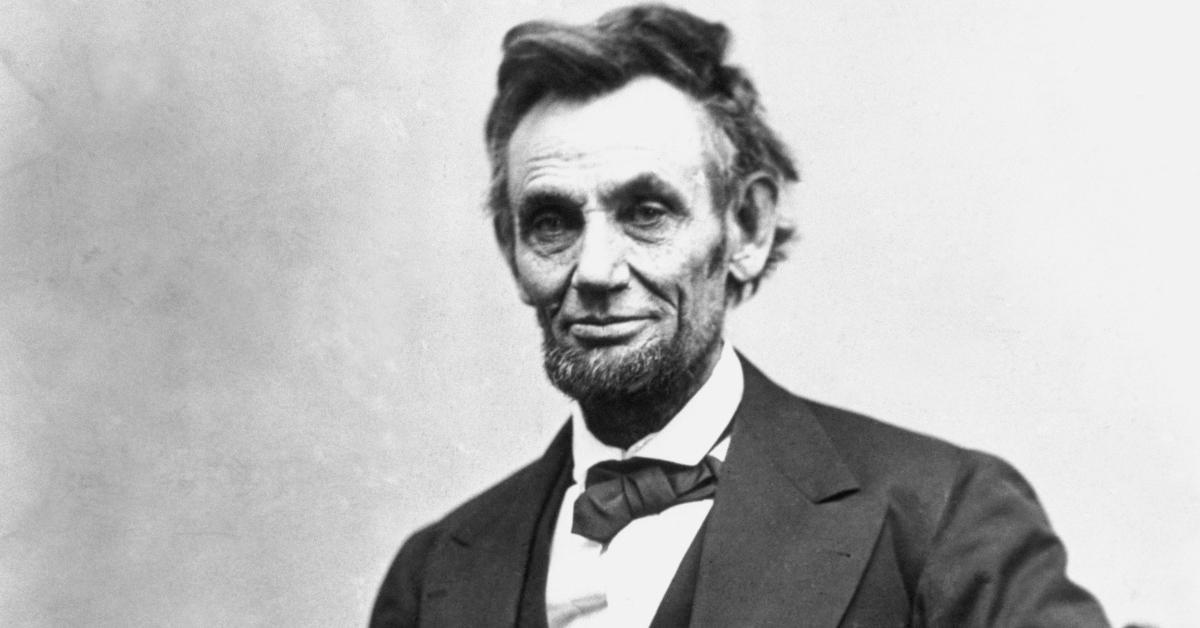 Abraham Lincoln poses in a portrait